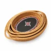 black centre rattan oval trays on a white background