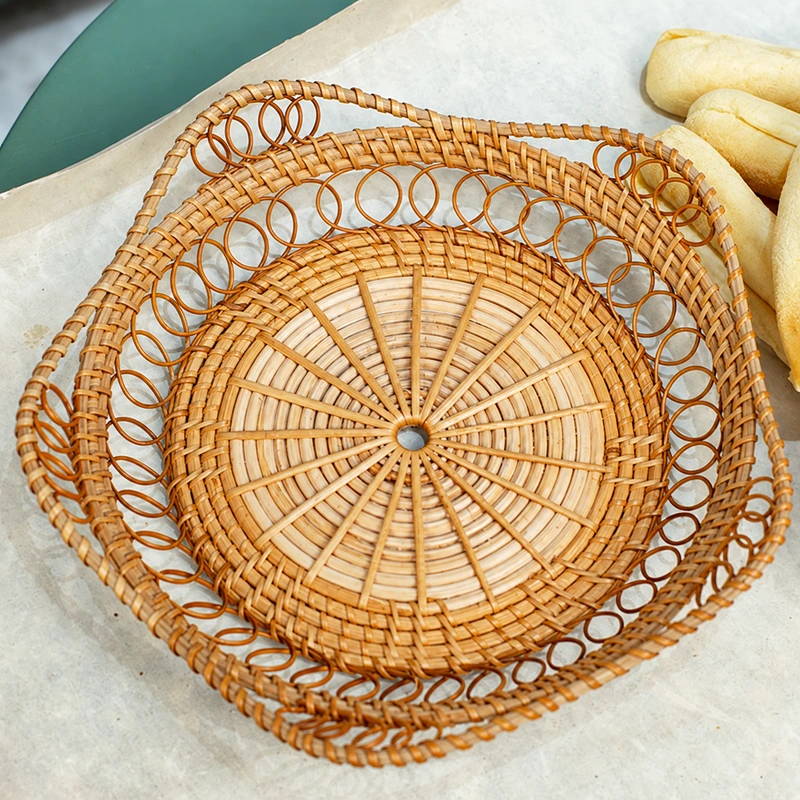 Hexagonal Openwork Rattan Plates | 2 Sizes 1 hexagonal openwork rattan plates product photograph