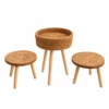 Rattan Table Stool Set | 3 Pieces 3 rattan table stool set on a white background