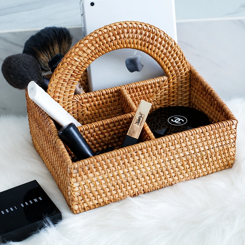 arched handle rattan caddy product photograph