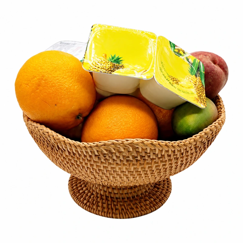 pedestal rattan fruit bowl product photograph