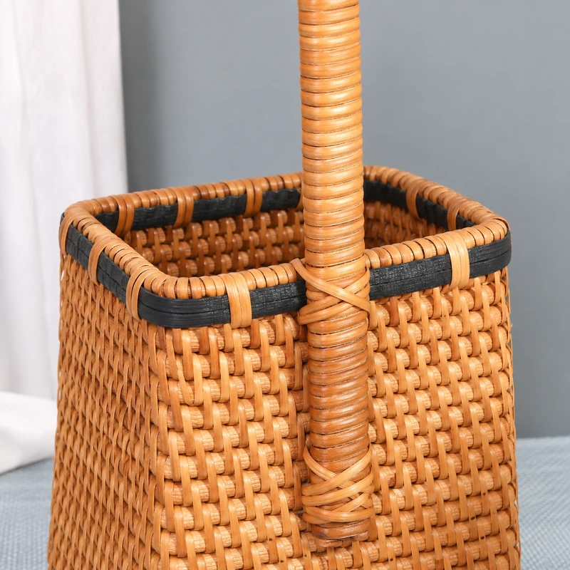 Rectangular Rattan Flower Holder | Tall Handle 2 rectangular rattan flower holder construction detail
