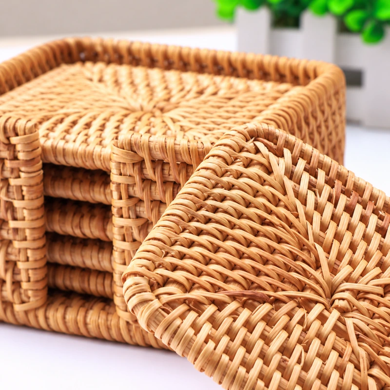 Compact Square Rattan Box | Matching Lid 2 compact square rattan box construction detail