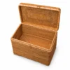 Hinged Rattan Storage Trunk | Open Lid 3 hinged rattan storage trunk on a white background