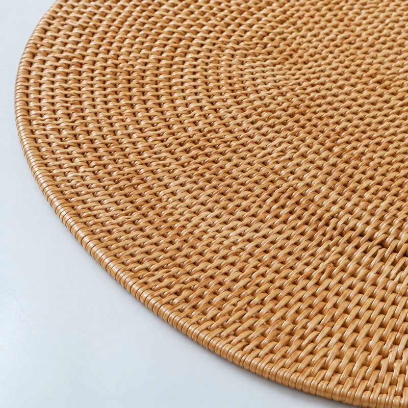 oval rattan table mat construction detail