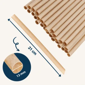 Boba sugarcane straws: 21 cm length and 12 mm diameter