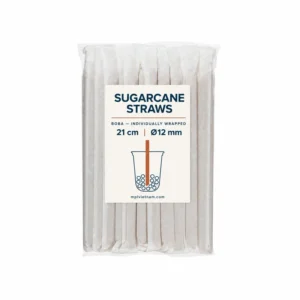 Individually Wrapped Boba Sugarcane Straws product presentation